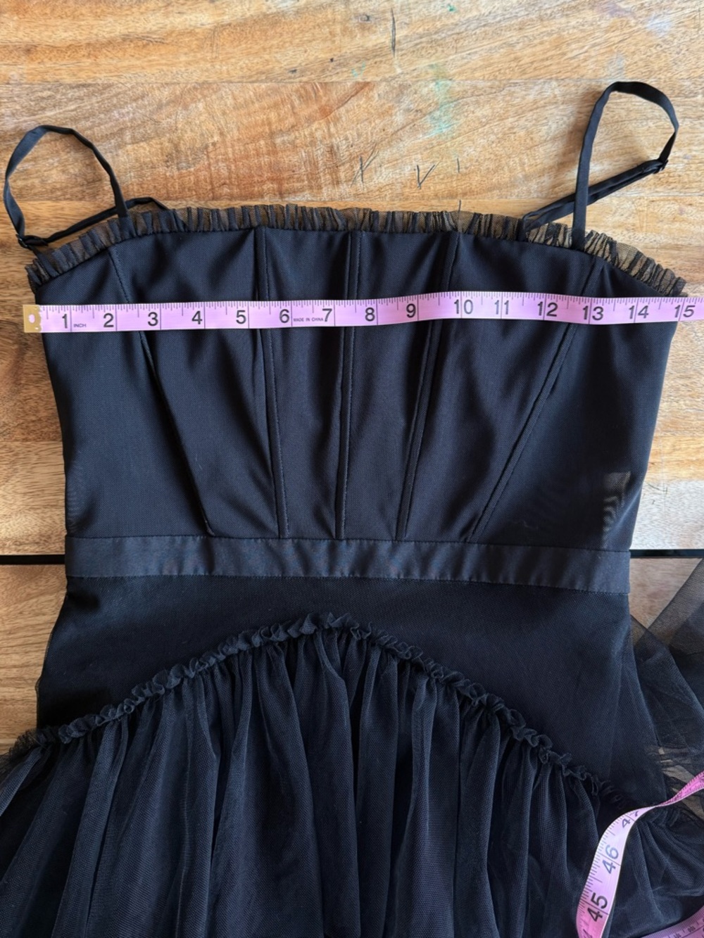 Betsy & Adam Jasmine Black Corset Gown Mesh Formal Elegant, 4 - Picture 7 of 11
